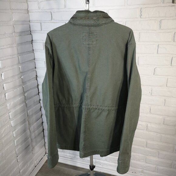 Old Navy Men's Size Large Olive Zipper & Snap Closure Jacket w/ Packable Hood - Picture 2 of 14